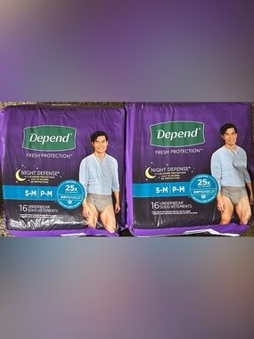 2x Men’s Night Defense Briefs - Gray (S-M)